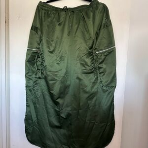 Love Olive Green Maxi Skirt with Drawstring Waist